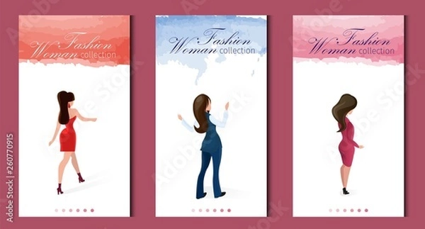 Fototapeta Fashion Woman Collection Vector Illustration.