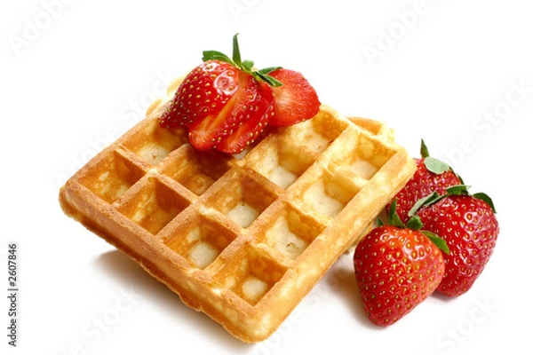 Obraz waffles and strawberries