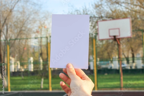 Obraz Mock up card, post card or advertising leaflet of standard A5 size