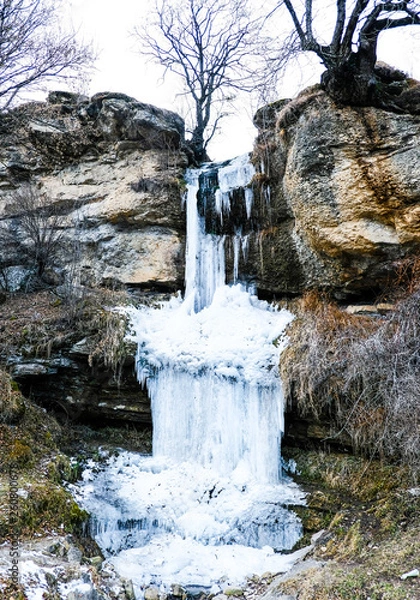 Obraz Frozen mountain waterfall 