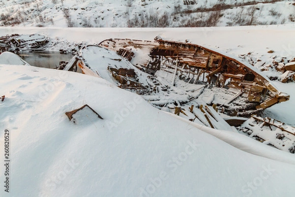 Obraz old boat on the ocean