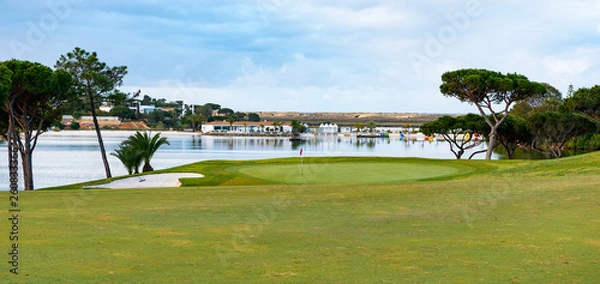 Obraz Sand water and green