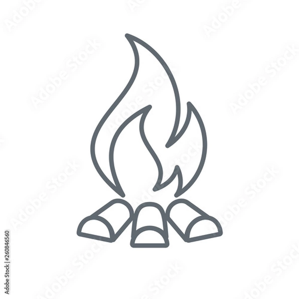 Obraz Campfire silhouette icon
