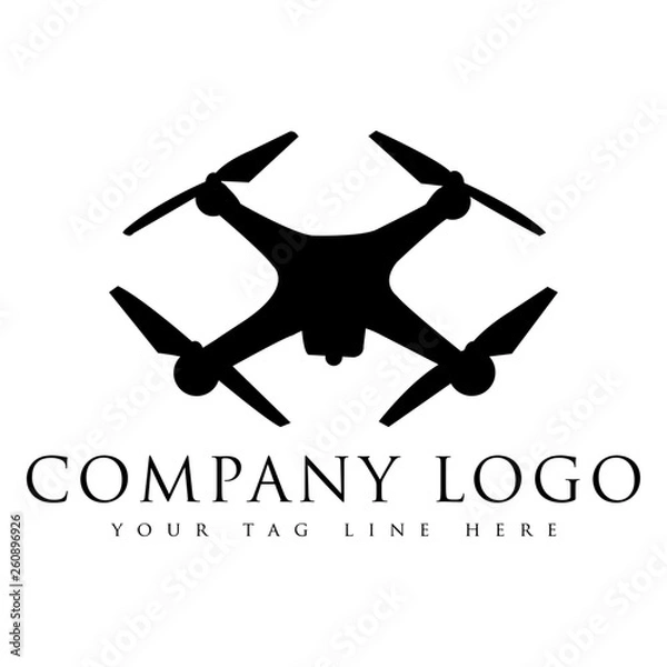 Fototapeta Drone logo,this logo for drone/drone camera related company logo. this is high resolution,creative and unique logo.you can use this logo for your company and website.this is print ready logo.