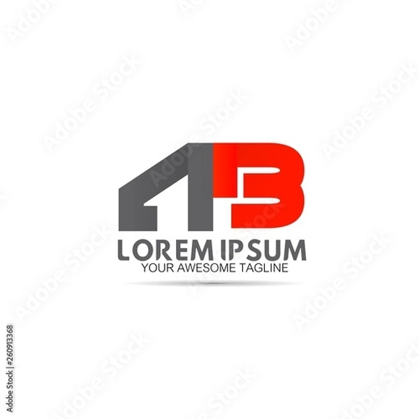 Fototapeta initial letter AB orange grey linked for company vector Design