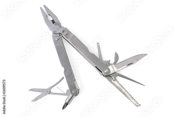 Fototapeta Multitool isolated on white background