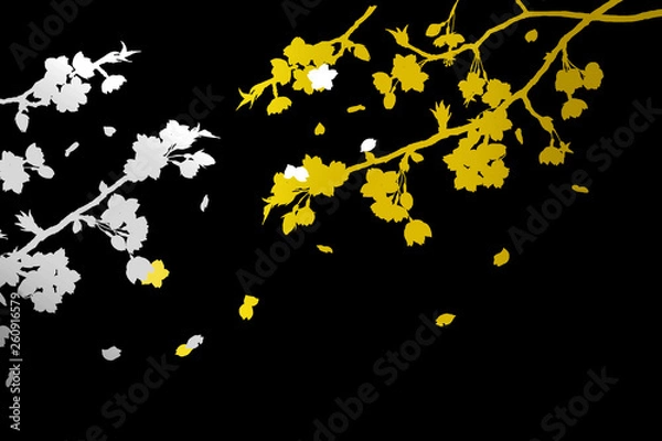 Obraz 金銀蒔絵風桜模様