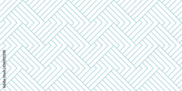 Fototapeta Streszczenie geometryczny wzór linii bez szwu niebieska linia ukośna na białym tle. Projekt wektor lato.
