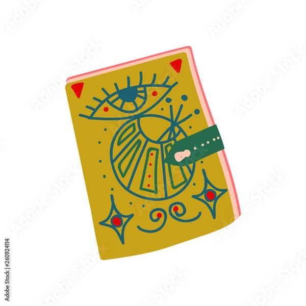 Fototapeta Witch Spell Book, Magic Object, Witchcraft Attribute Vector Illustration