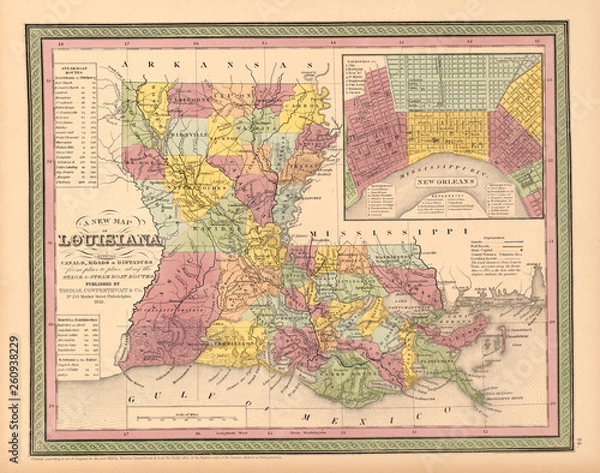 Obraz Old map. Engraving image