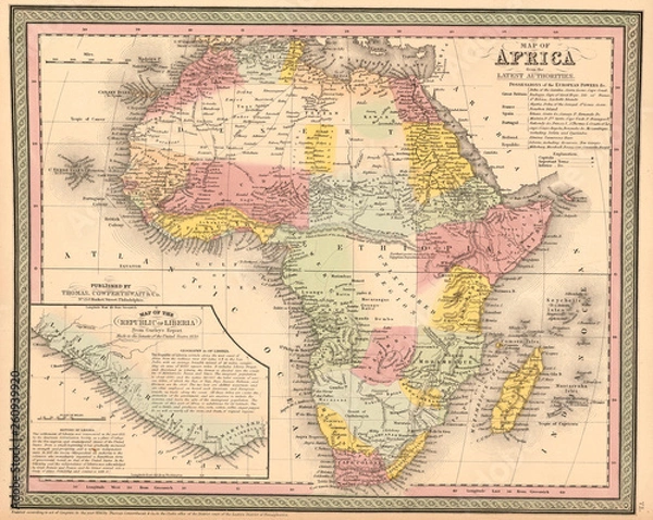 Fototapeta Old map. Engraving image