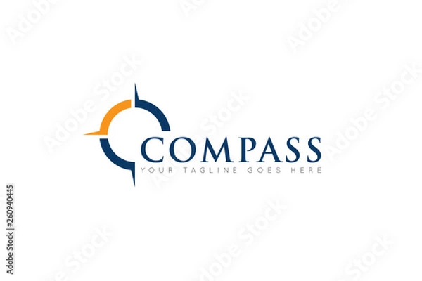Fototapeta compass logo and icon vector illustration design template