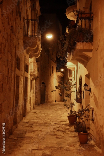 Obraz Maltese street at night