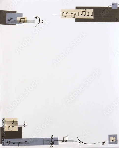 Obraz musical notes border texture