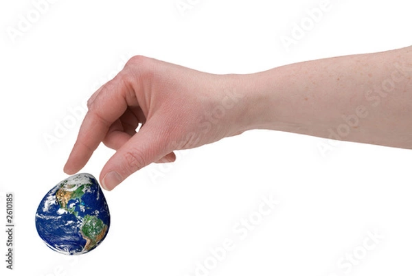 Obraz woman's fingers piching the earth