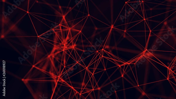 Obraz Big data visualization. Abstract background with connecting dots and lines. 3D rendering. High resolution.