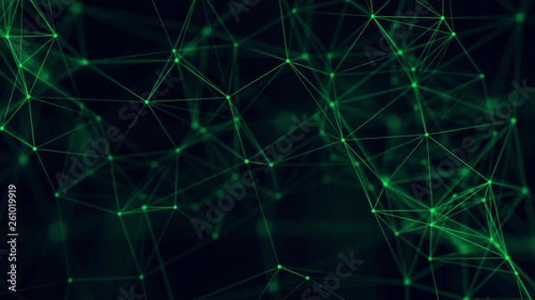 Obraz Big data visualization. Abstract background with connecting dots and lines. 3D rendering. High resolution.