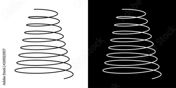 Fototapeta Coil spring cable icons coil spring symbol on white background vector illustration