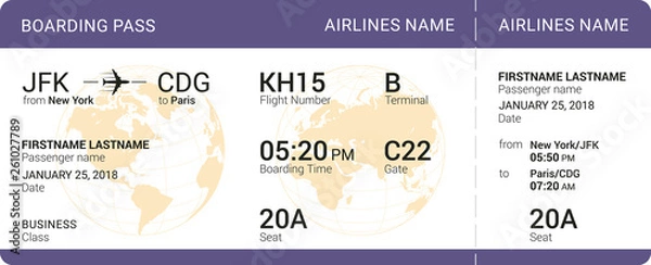 Obraz Violet boarding pass
