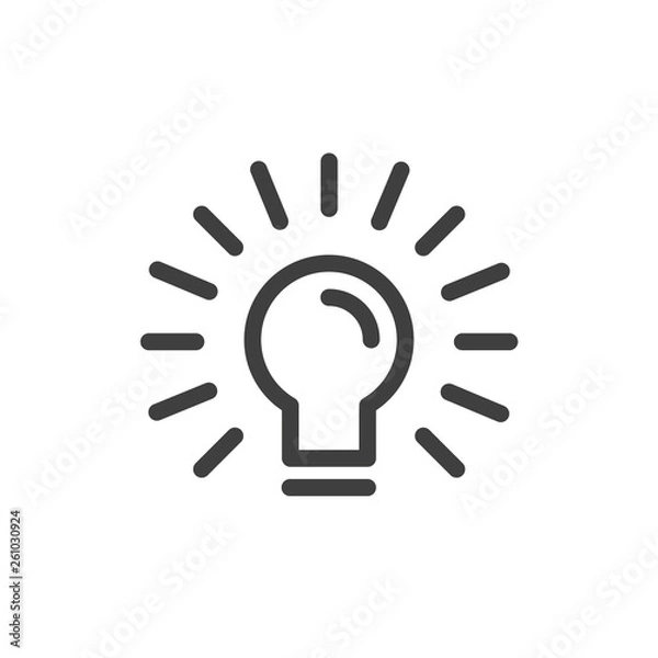 Fototapeta Modern light bulb Icon. Simple Design. Vector Lines