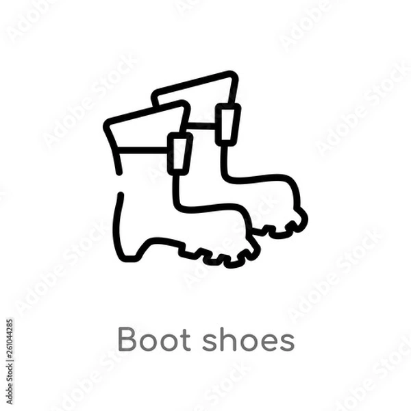 Fototapeta outline boot shoes vector icon. isolated black simple line element illustration from farming concept. editable vector stroke boot shoes icon on white background