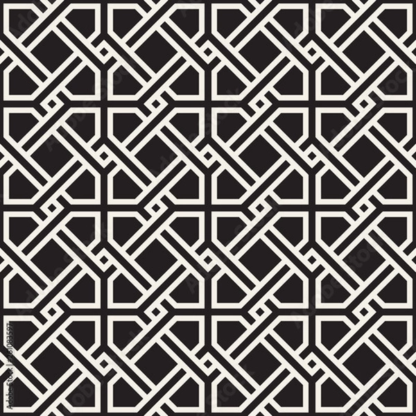 Fototapeta Vector seamless pattern. Modern abstract lattice design. Repeating geometric interlaced lines.