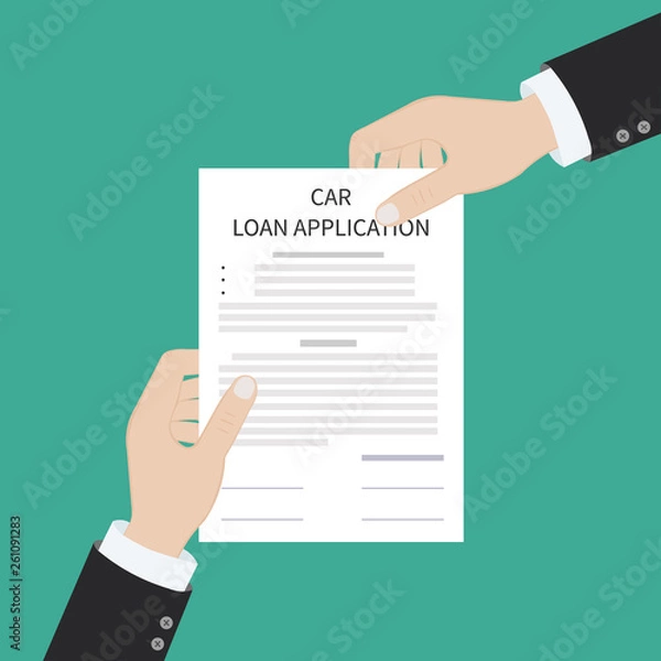 Obraz Car loan application form submission document paper work