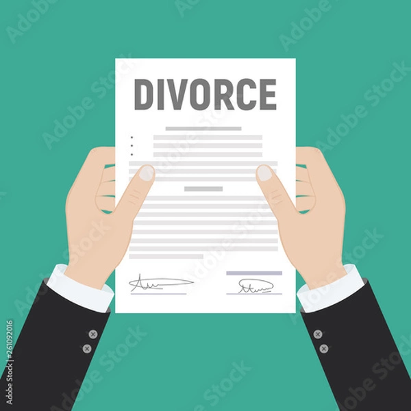 Obraz Divorce and property divison concept. Vector