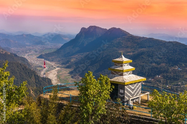 Obraz Sunset View Dhampus Nepal