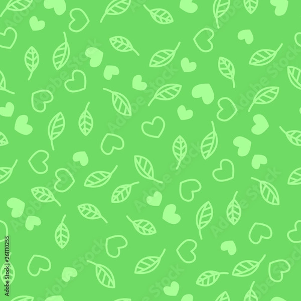 Obraz Seamless pattern with leaves and flowers. Vector illustration