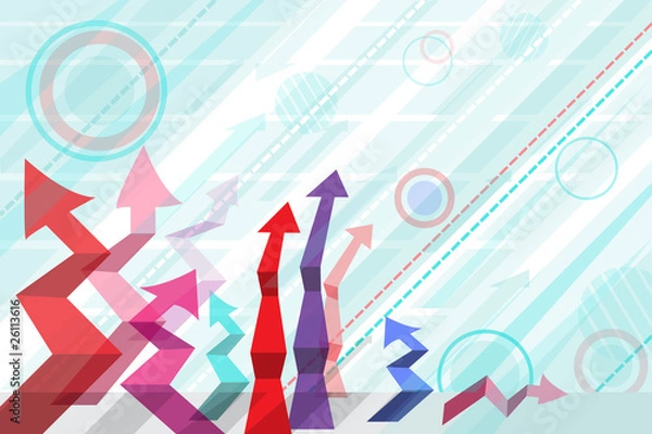 Obraz curved arrow colored and dynamic