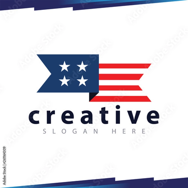 Obraz Flaga szablon wektor logo kampanii