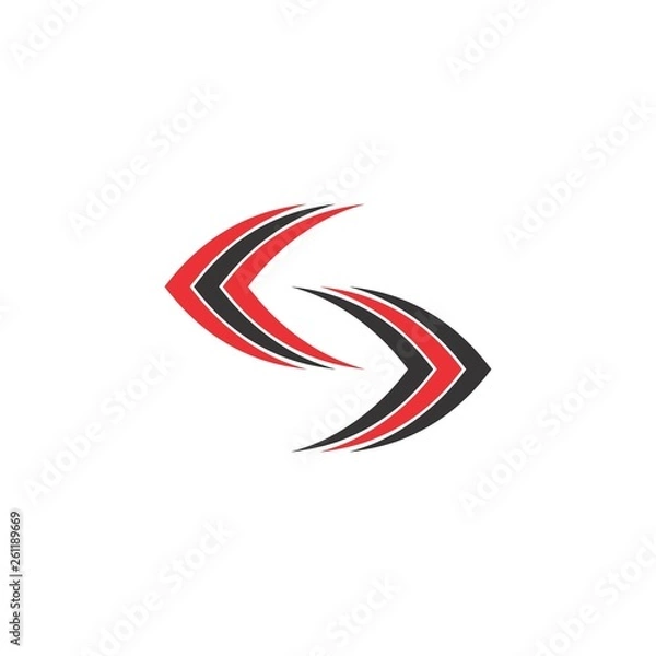 Fototapeta S letter with back and forth arrow logo design