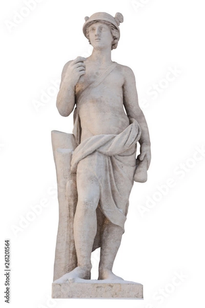 Obraz Sculpture of the ancient Greek god Mercury isolate. Mercury was a messenger and a god of trade, profit and commerce.