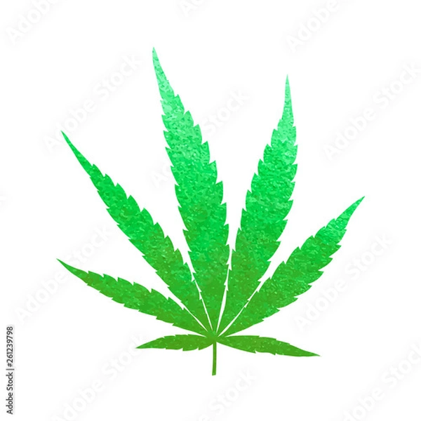 Obraz Glitter green cannabis leaf vector