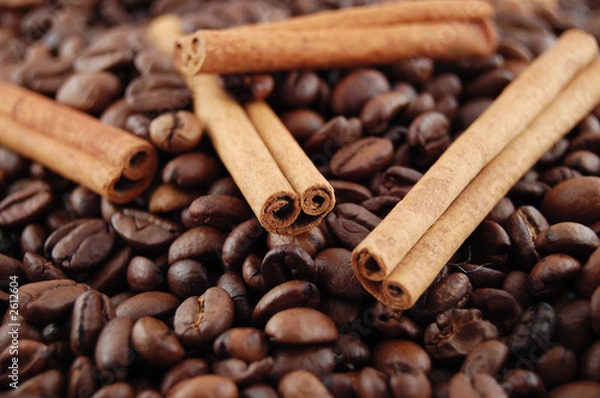 Obraz coffee beans and cinnamon
