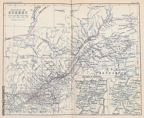 Fototapeta Old map. Engraving image