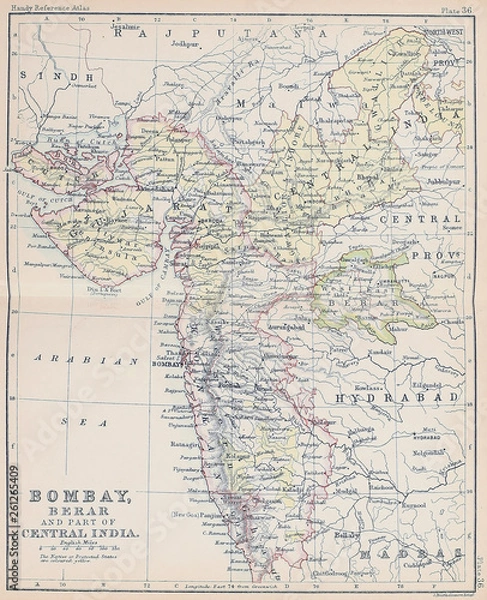 Obraz Old map. Engraving image