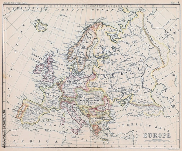 Fototapeta Old map. Engraving image