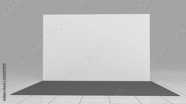 Fototapeta 3d render press wall 4x2.5 meters. Backdrop. Mockup. 3d render isolated on white background. High Resolution Template
