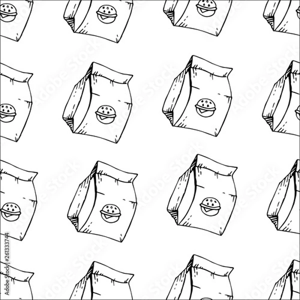 Obraz food packet vector sketch