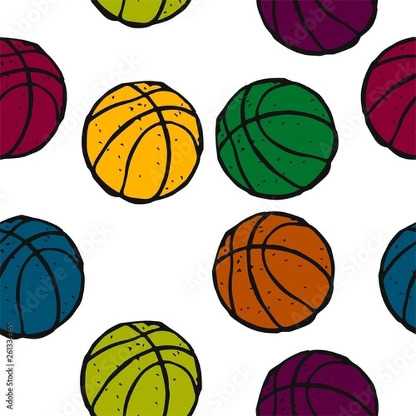 Obraz basketball pattern vector sketch