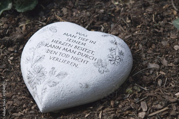 Fototapeta Gedenkstein ablegen auf Beerdigung oder am Totensonntag