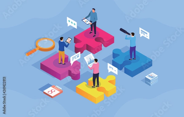 Obraz Team puzzle and team work