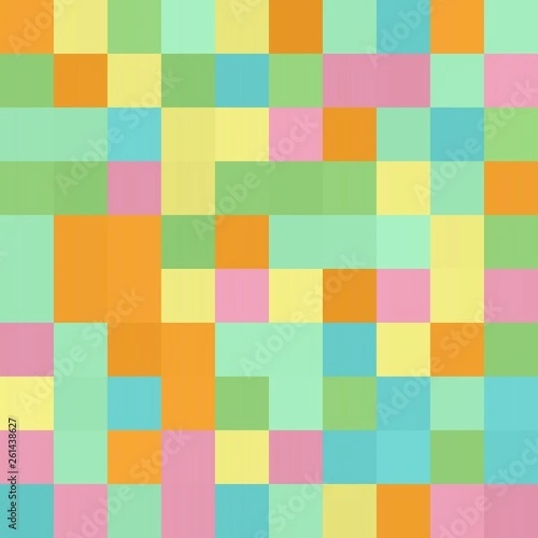 Fototapeta abstract colorful seamless geometric texture background with 100 rectangular squares in mosaic pattern. can be used for clothes fabric garment fashion graphic or concept design.