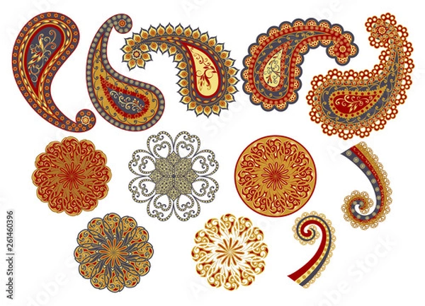 Obraz Vector decorative Paisley, mandala elements.