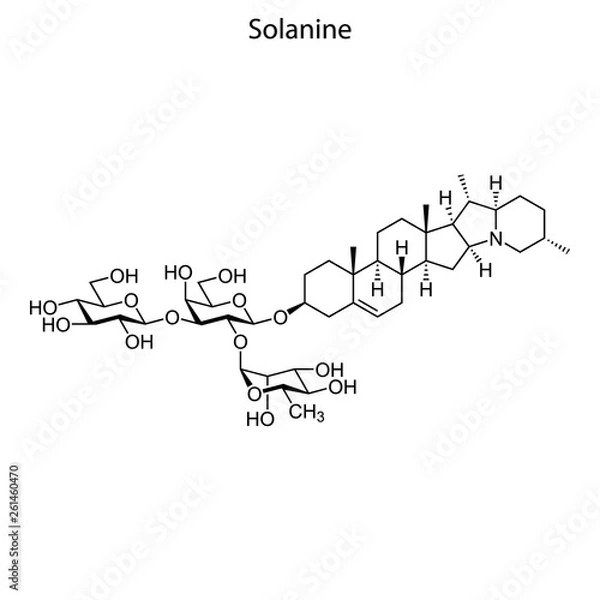 Fototapeta Skeletal formula of chemical molecule.