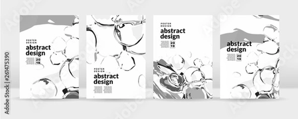 Fototapeta The abstract black and white bubble background. It can be used for posters, cards, flyers, brochures, magazines and any kind of cover. EPS 10