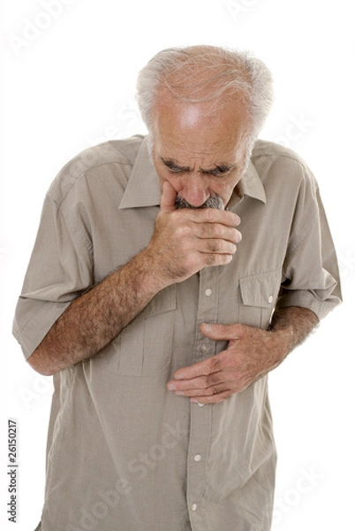 Obraz Old man coughing