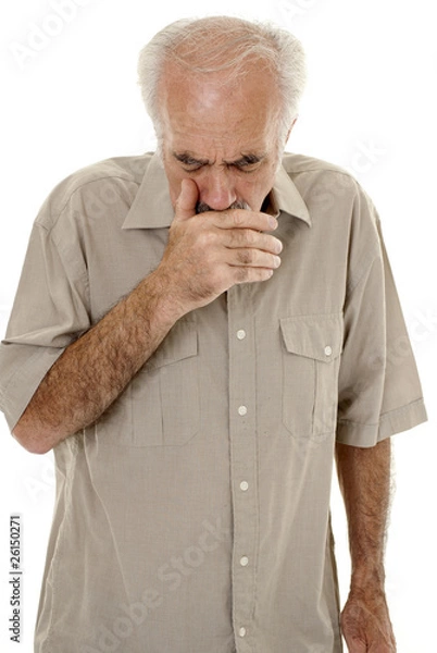 Obraz Senior man coughing
